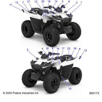 BODY, DECALS/REFLECTORS - A21HBB07A3/A7/B3/B7 (900173)