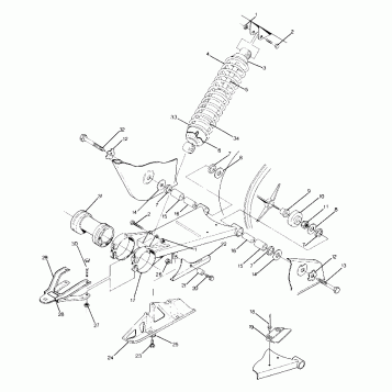 Swing Arm Weldment and Rear Shock Assembly (4917711771021A)