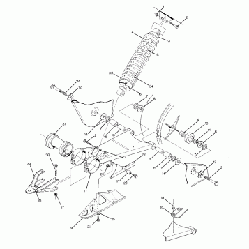 Swing Arm Weldment and Rear Shock Assembly (4917731773025A)