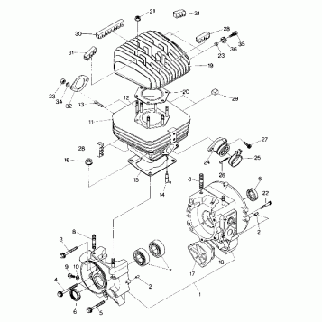 Crankcase and Cylinder Assembly (4918411841032A)