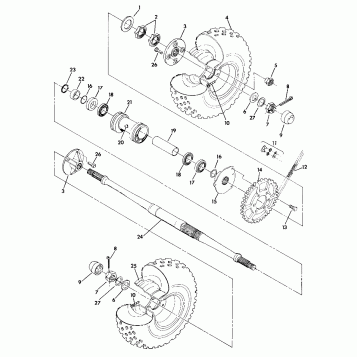 REAR WHEEL DRIVE ASSEMBLY 350 2X4 (4918531853019A)