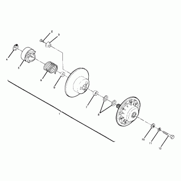 DRIVEN CLUTCH ASSEMBLY 350 2X4 (4918531853026A)