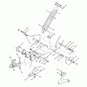 Swing Arm Weldment and Rear Shock Assembly (4918541854025A)