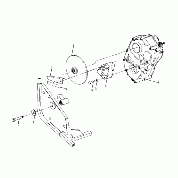 RIGHT HAND GEARCASE and BRAKE MOUNTING  TRAIL BLAZER (4919761976029A)