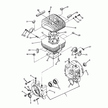 CRANKCASE and CYLINDER ASSEMBLY TRAIL BLAZER (4919761976033A)