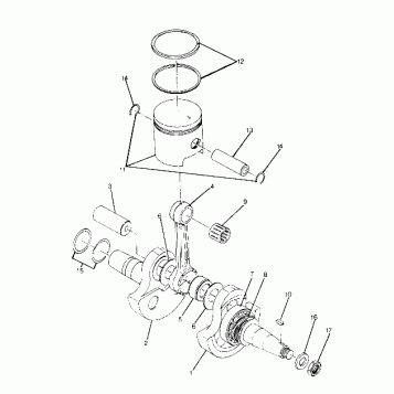 CRANKSHAFT and PISTON ASSEMBLY TRAIL BLAZER (4919761976034A)