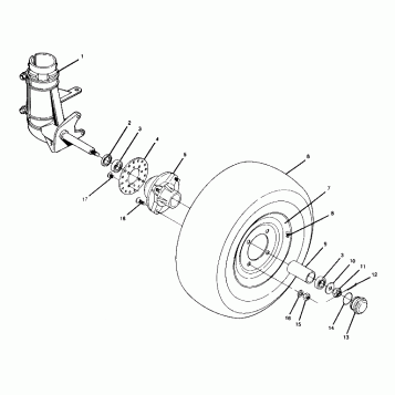 FRONT WHEEL ASSEMBLY   TRAIL BOSS (4919771977015A)