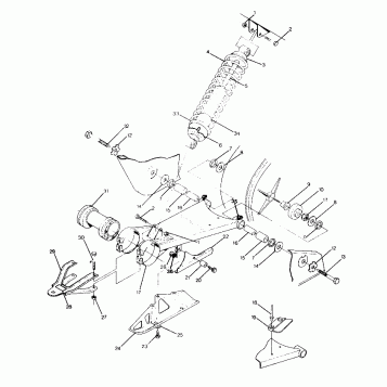 SWING ARM WELDMENT/REAR SHOCK ASM. Trail Boss - Update (4919771977021A)