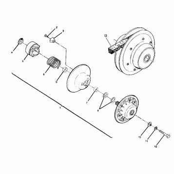 DRIVEN CLUTCH ASSEMBLY Trail Boss - Update (4919771977024A)