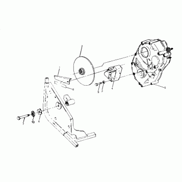 RH GEARCASE and BRAKE MOUNTING  Trail Boss - Update (4919771977029A)