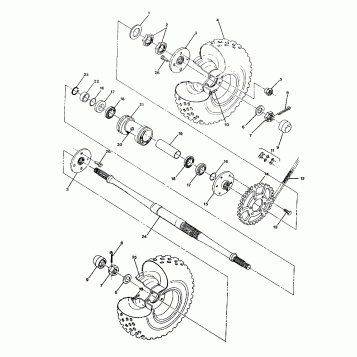 REAR WHEEL DRIVE ASSEMBLY 250 2X4 - Update (4919781978017A)