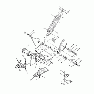 SWING ARM WELDMENT/REAR SHOCK ASM. 250 2X4 - Update (4919781978021A)