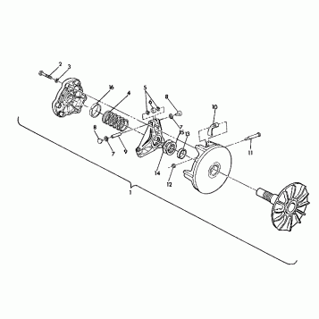 DRIVE CLUTCH ASSEMBLY  250 2X4 - Update (4919781978023A)