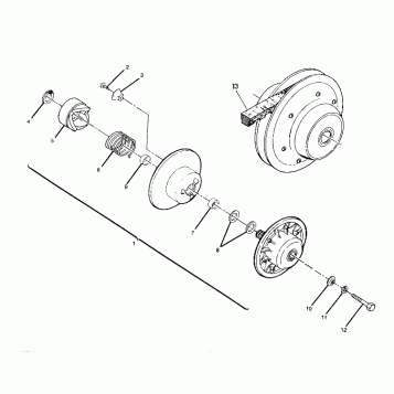 DRIVEN CLUTCH ASSEMBLY  250 2X4 - Update (4919781978024A)