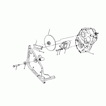 RH GEARCASE and BRAKE MOUNTING 250  2X4 - Update (4919781978029A)