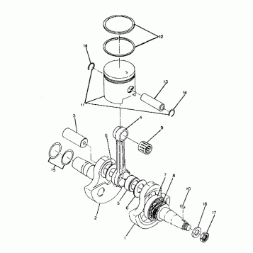 CRANKSHAFT and PISTON 250 2X4 - Update (4919781978034A)