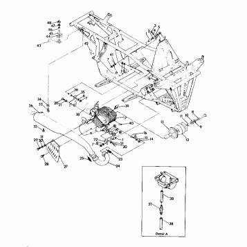 ENGINE & MUFFLER MTG. 250 4X4 - Update (4919791979005A)