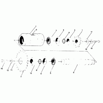 DETAILS-FRONT DRIVE ASM. 250 4X4 CENTER TIGHTENER ASSEMBLY-PN 1380023 (4919791979013A)