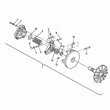 DRIVE CLUTCH ASSEMBLY 250 4X4 - Update (4919791979028A)