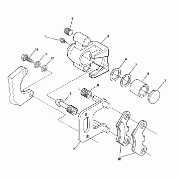 FRONT BRAKE ASSEMBLY  250 4X4 (4919791979037A)