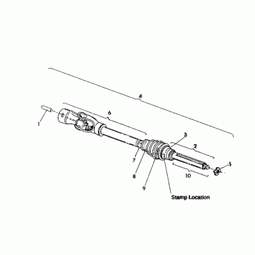 CV JOINT 250 4X4-Update USA STAMPED ON BELL HOUSING (4919791979039A)