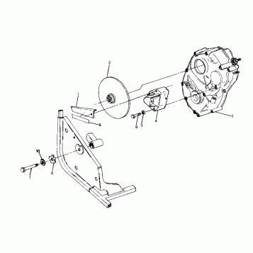 RIGHT HAND GEARCASE and BRAKE MOUNTING BIG BOSS 4X6 (4919801980034A)