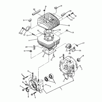 CRANKCASE and CYLINDER ASSEMBLY  BIG BOSS 4X6 (4919801980037A)