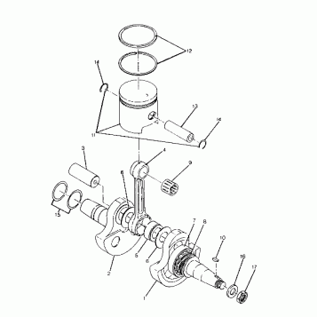 CRANKSHAFT and PISTON ASSEMBLY BIG BOSS 4X6 (4919801980038A)