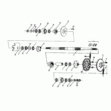 MIDDLE DRIVE ASSEMBLY  6X6 UPDATED 2-91 (4919811981027A)