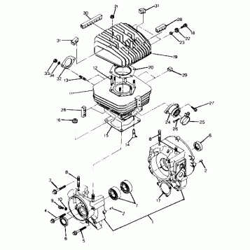 CRANKCASE AND CYLINDER ASSEMBLY 6X6 (4919811981043A)