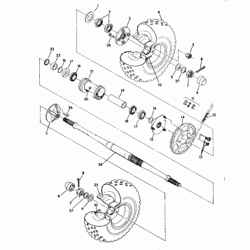 REAR WHEEL DRIVE ASSEMBLY 350 2X4 - Update (4919821982019A)