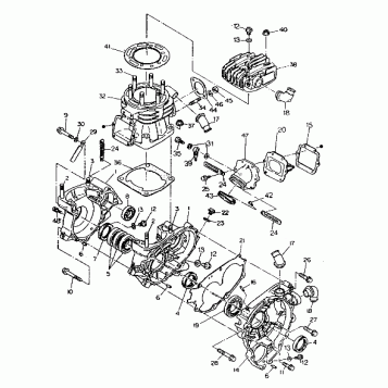 CRANKCASE and CYLINDER  350 2X4-Update (4919821982035A)