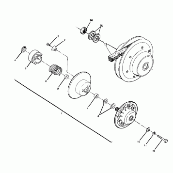 DRIVEN CLUTCH ASSEMBLY 350 4X4 - Update (4919831983030A)