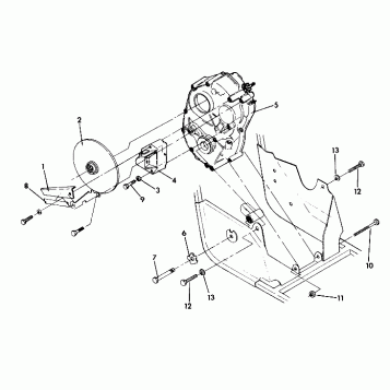 RH GEARCASE/BRAKE MOUNTING 350 4X4 - Update (4919831983032A)