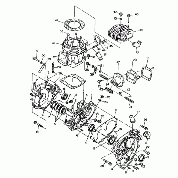 CRANKCASE and CYLINDER  350 4X4 - Update (4919831983041A)
