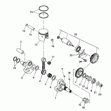 CRANKSHAFT and PISTON 350 4X4 - Update (4919831983042A)