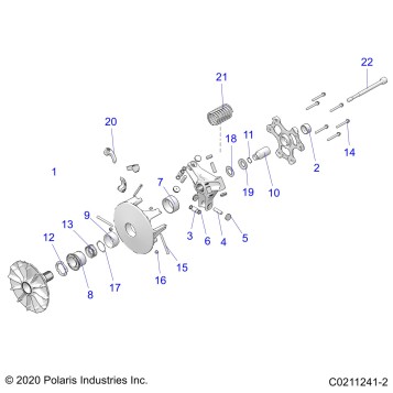 DRIVE TRAIN, PRIMARY CLUTCH - A24SHR57AM (C0211241-2)