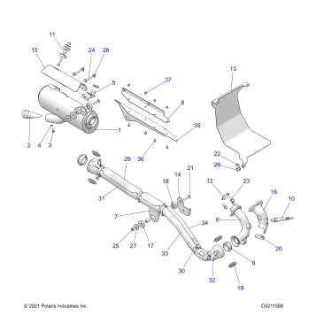 ENGINE, EXHAUST - A22SDE57B4 (C0211588)