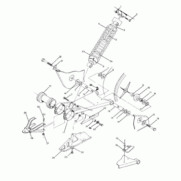 SWING ARM WLD. / REAR SHOCK ASSEMBLY 350 4X4 / W928139 (4922832283021A)