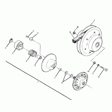 DRIVEN CLUTCH ASSEMBLY 350 4X4 / W928139 (4922832283026A)