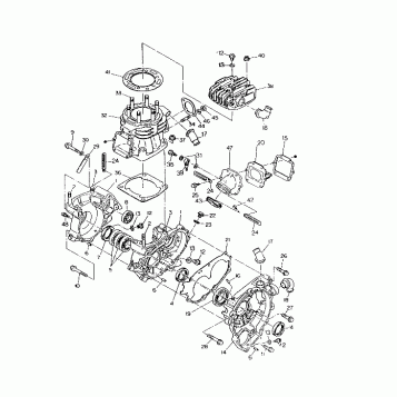 CRANKCASE and CYLINDER 350 4X4 / W928139 (4922832283037A)