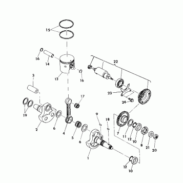 CRANKSHAFT and PISTON 350 4X4/W928139 (4922832283038A)