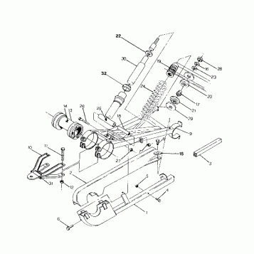 SWING ARM WELDMENT (REAR) 250 6x6 / W928727 (4922842284029A)