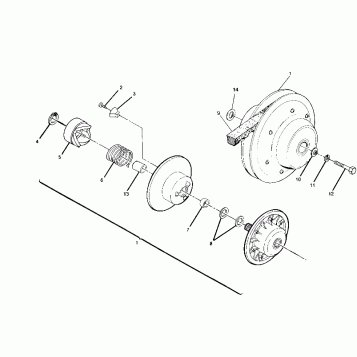 DRIVEN CLUTCH ASSEMBLY 250 6x6 / W928727 (4922842284032A)