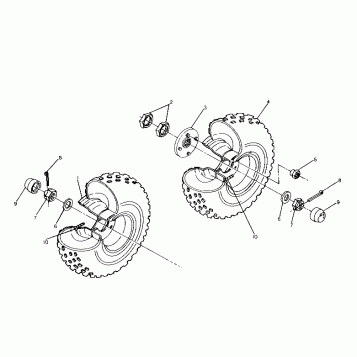 MIDDLE WHEEL ASSEMBLY 250 6x6 / W928727 (4922842284041A)