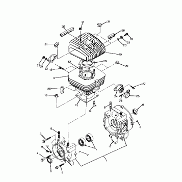 CRANKCASE and CYLINDER ASSEMBLY 250 6x6 / W928727 (4922842284043A)