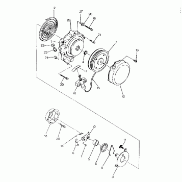 RECOIL STARTER ASSEMBLY 250 6x6 / W928727 (4922842284049A)