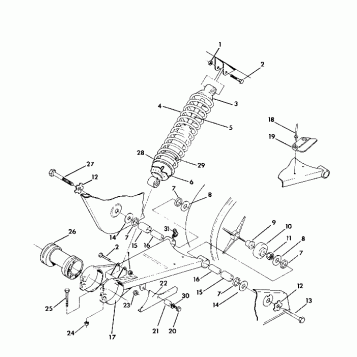 SWING ARM WELD / REAR SHOCK ASSEMBLY Trail Blazer / W927221 (4922852285021A)
