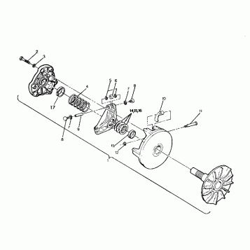 DRIVE CLUTCH ASSEMBLY Trail Blazer / W927221 (4922852285023A)