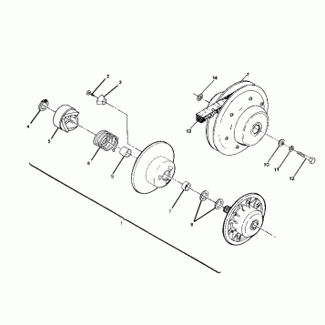 DRIVEN CLUTCH ASSEMBLY Trail Blazer / W927221 (4922852285024A)
